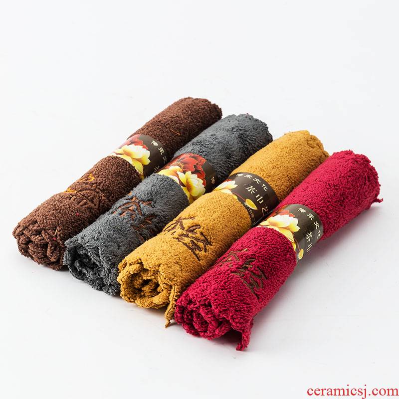 Art of thickening tea tea towel cloth bibulous saint square fine fiber cloth tea accessories special towel cloth printing