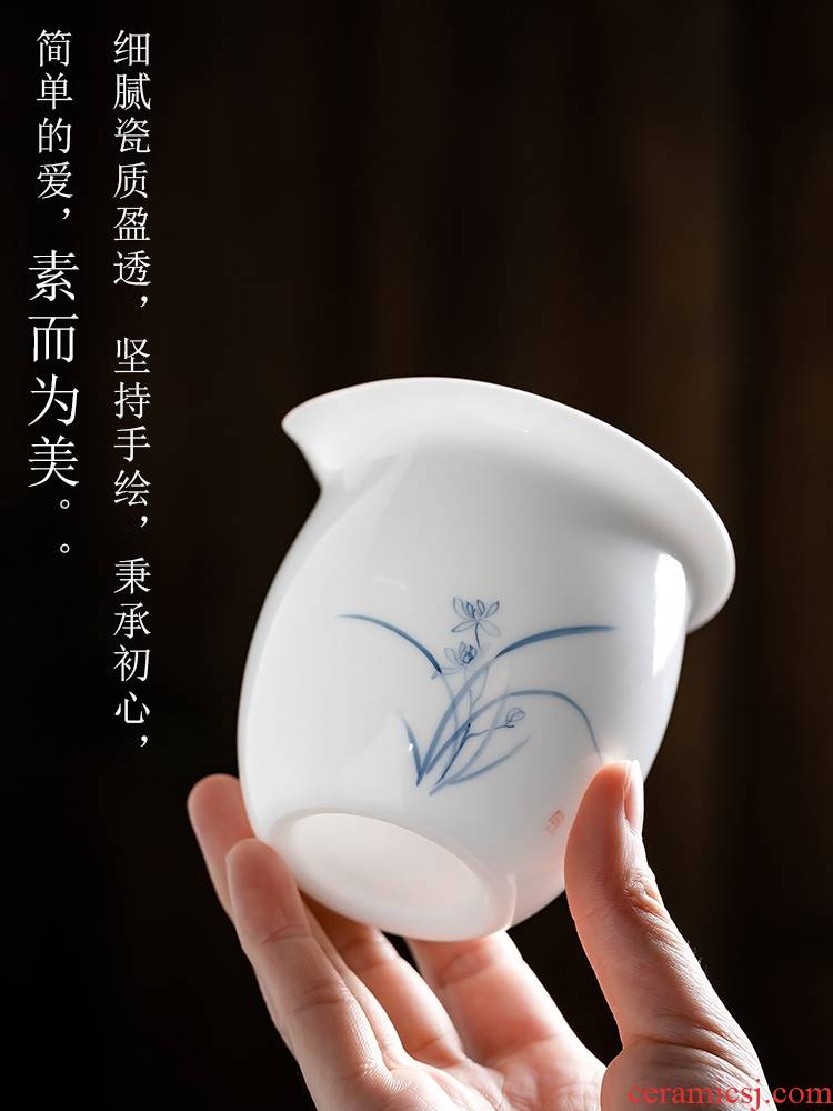 Fujian and hand - made ceramic fair keller household size and a cup of tea sea Japanese suet jade porcelain tea ware kung fu tea set