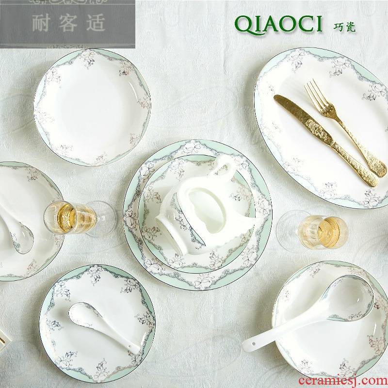 Hold to guest comfortable American Scandinavian dishes suit of jingdezhen ceramic tableware suit ipads porcelain microwave household western - style dining utensils