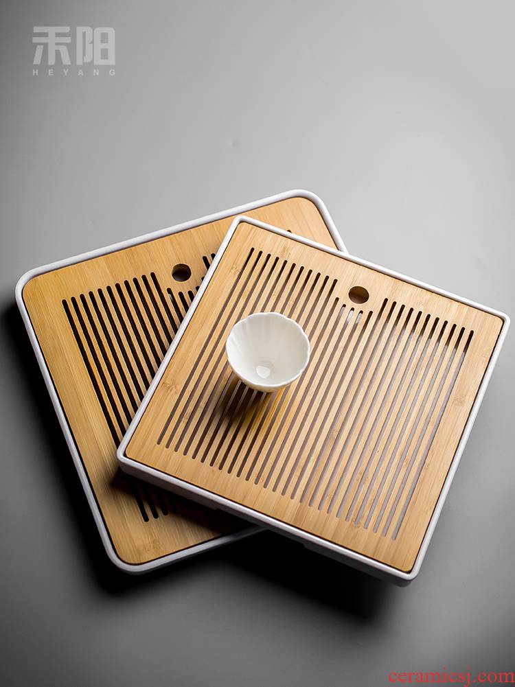 Send Yang Japanese bamboo tea tray was small tea table kung fu tea set dry plate of melamine water household tray type tea sea