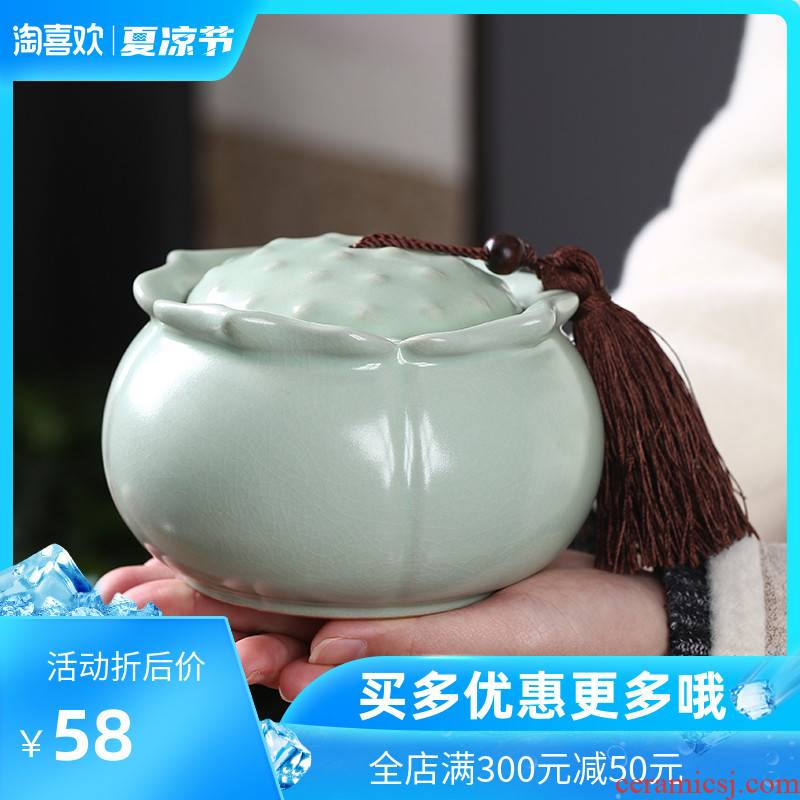 Chang your up crown ceramic tea jar half jins home when creative well keep storage POTS sealed ceramic pot