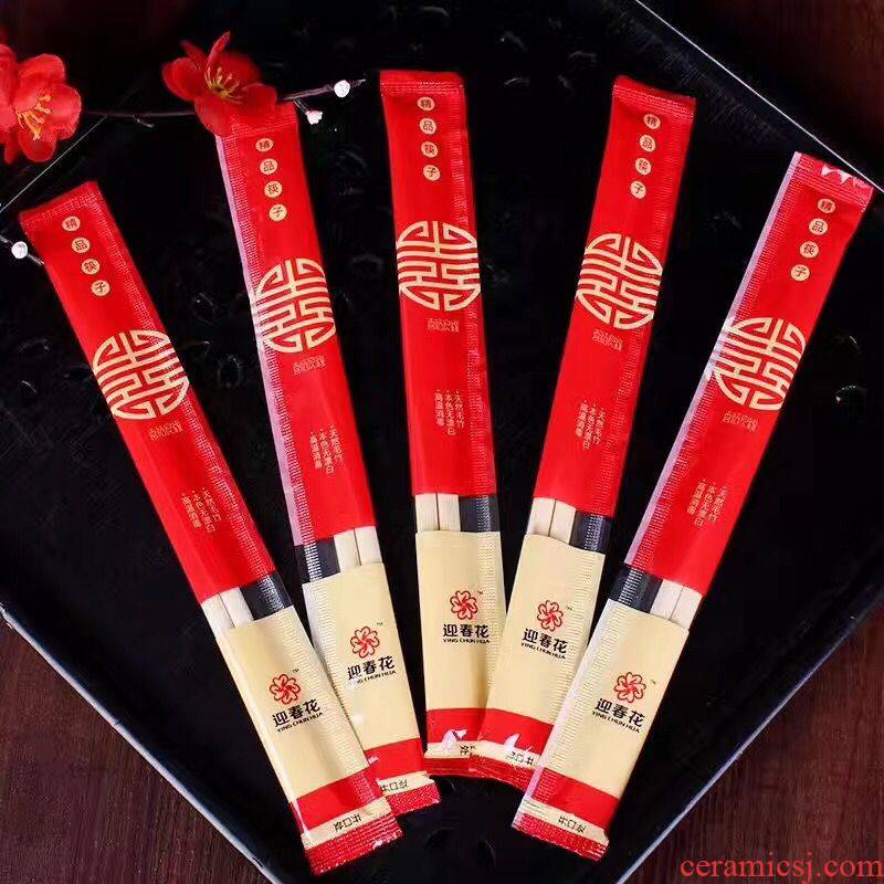 The The disposable bamboo chopsticks tableware props marriage celebration supplies wedding celebrations banquet suit toothpicks red like chopsticks