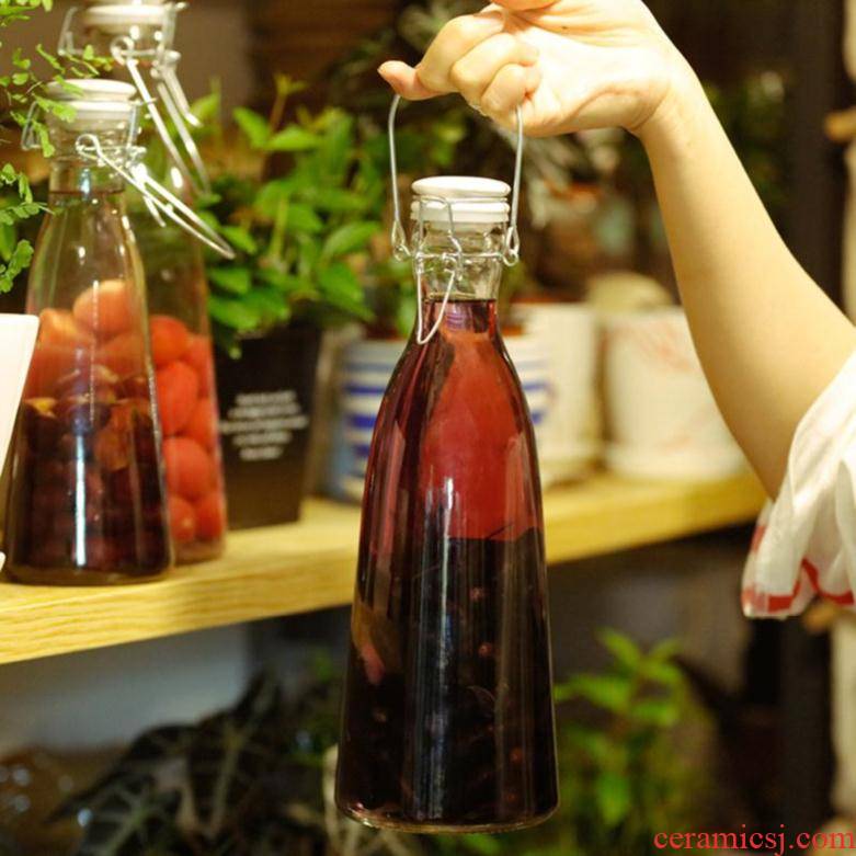 Mercifully bottle glass bottle is empty large name plum juice multifunctional seal pot how transparent container to store wine