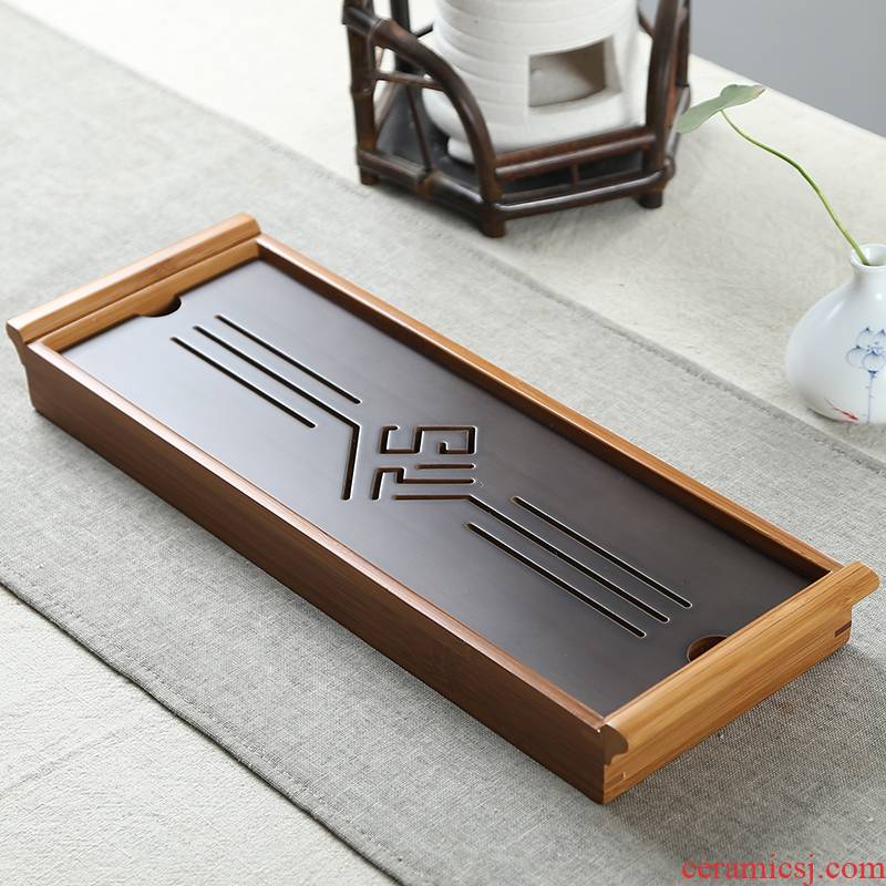 Art of bamboo tea tray was dry disk storage tray household contracted kung fu tea tea tea sea creative trumpet
