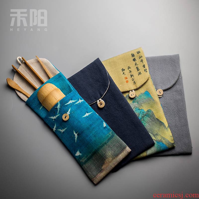 Send Yang retro cotton and linen tea bag tea accessories cloth 6 gentleman receive tea bag tea gentleman 's bag