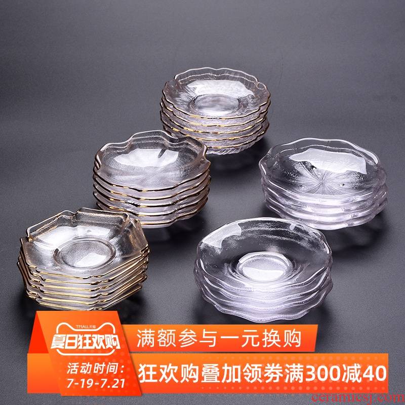 Hammer glass cup mat circular sample tea cup pad insulation pad butterfly saucer kung fu tea tea tea accessories