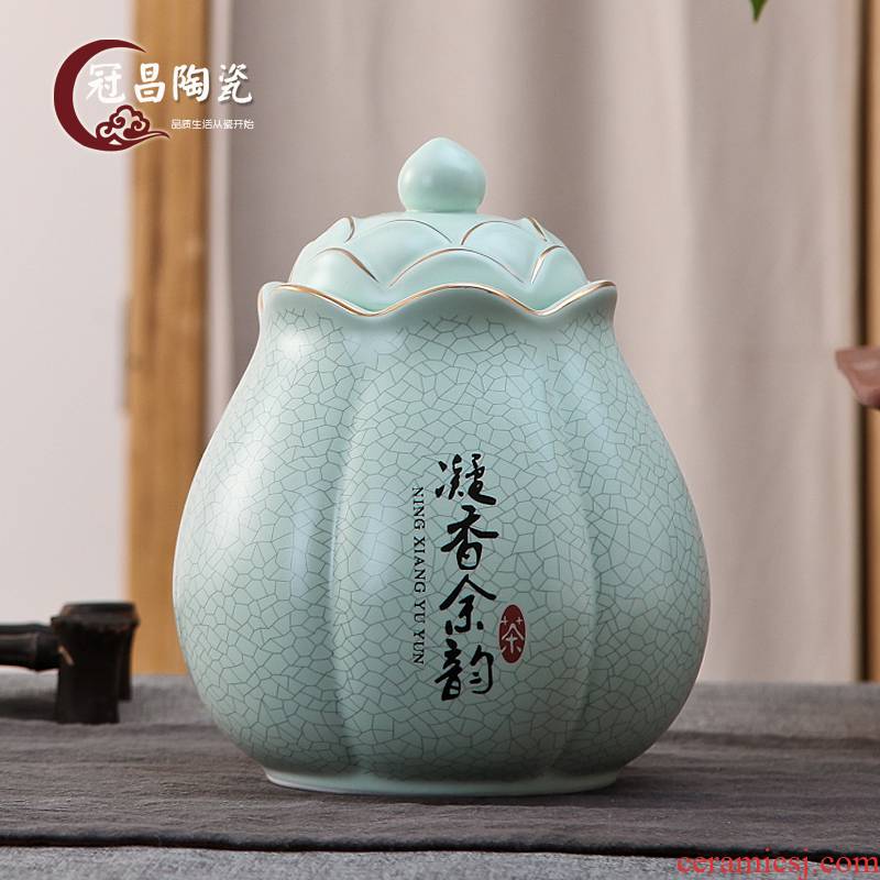 The Crown chang jingdezhen domestic ceramic tea pot large POTS sealed POTS lotus flower pot 1 catty paint process
