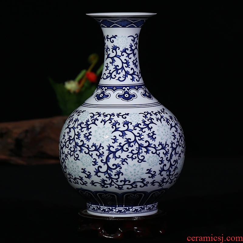 Blue and white and exquisite porcelain of jingdezhen ceramics ipads porcelain vase modern home sitting room adornment is contracted furnishing articles gifts
