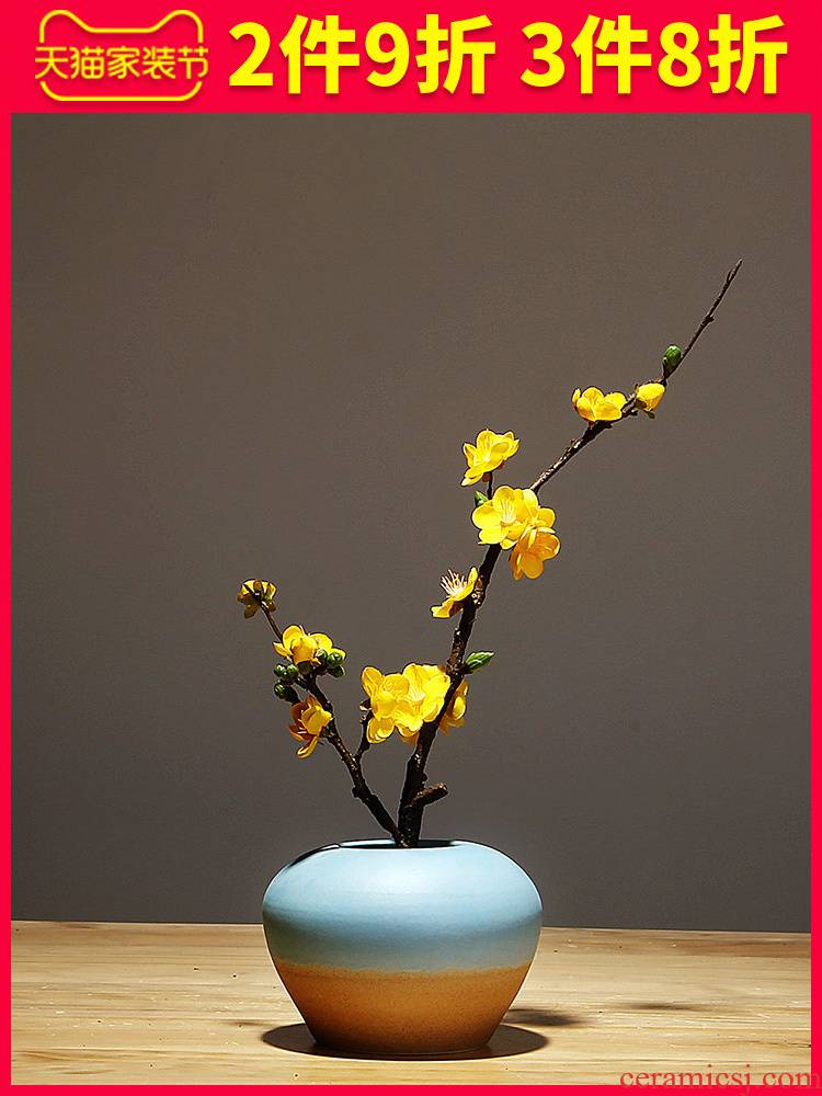 Jingdezhen ceramics vases, I and contracted study of new Chinese style living room porch simulation dry flower arranging flowers is placed