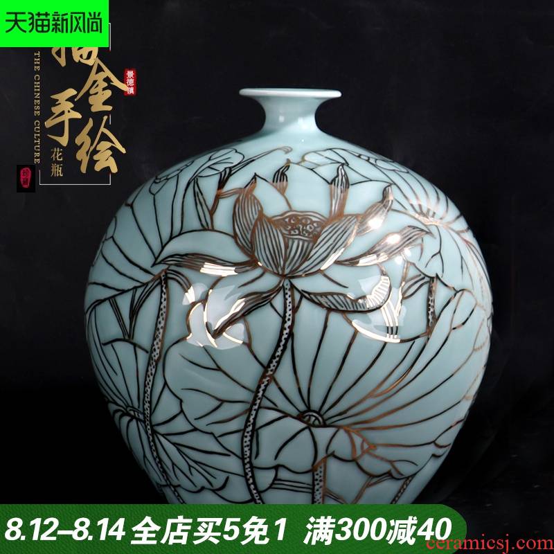 Hand - made vases fuels the pomegranate bottles of jingdezhen ceramics crafts new Chinese style living room decoration office