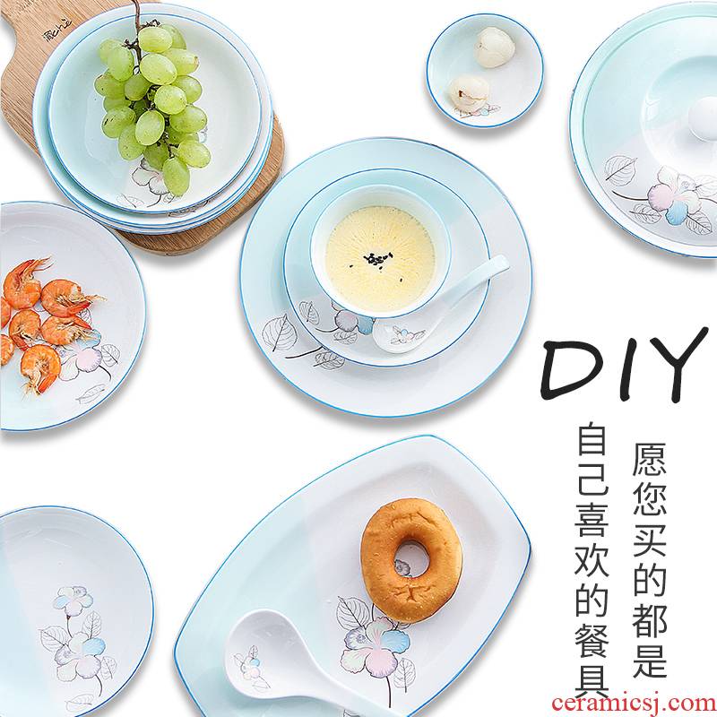 Dishes suit household to eat rainbow such as bowl soup bowl bowl combined ipads porcelain plate of jingdezhen ceramics porcelain bowl