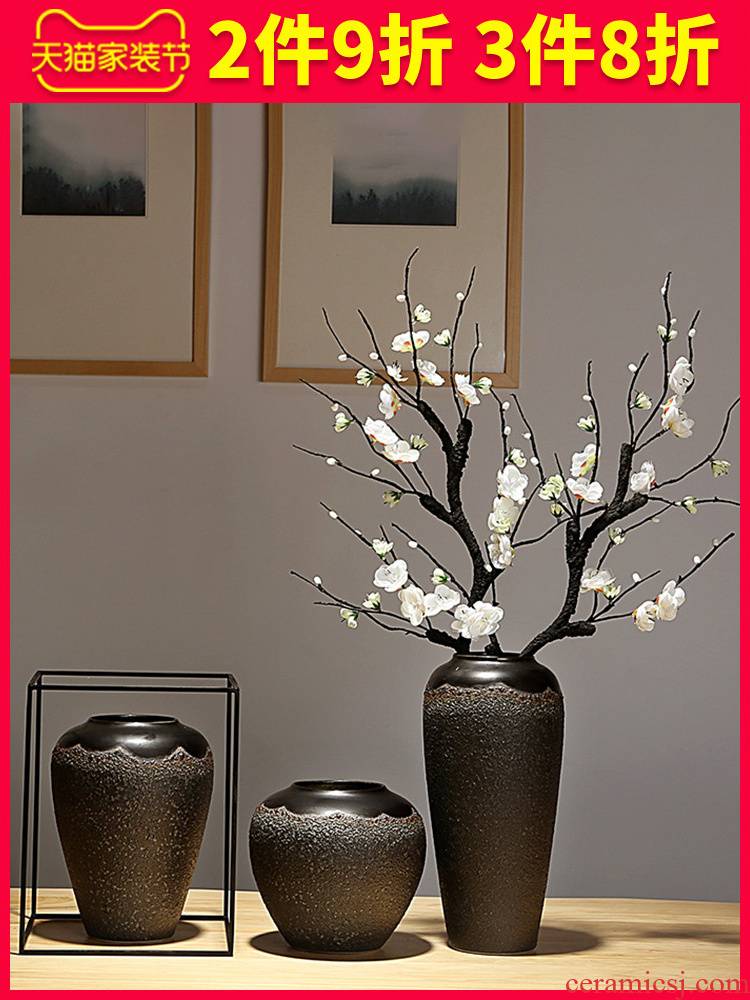 Jingdezhen ceramics vase of new Chinese style is I and contracted sitting room porch decoration furnishing articles dry flower arranging flowers home