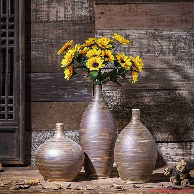 Restore ancient ways small ceramic vase furnishing articles to decorate the sitting room TV ark, dried flower implement creative decoration zen Japanese