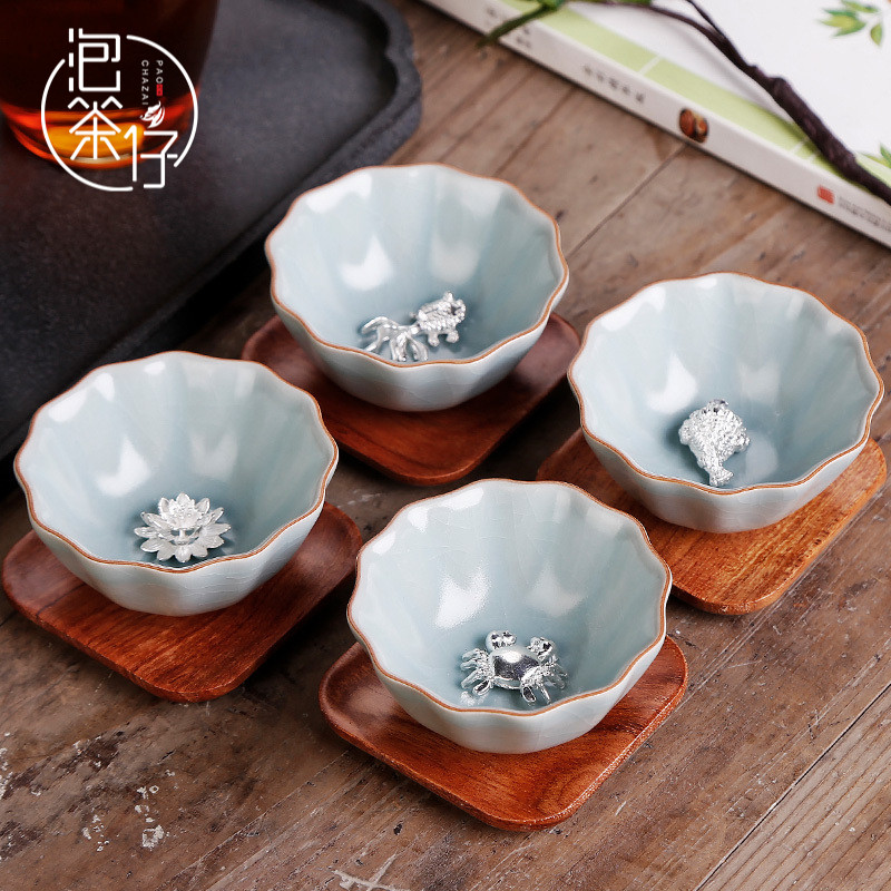 Tea seed ru up market metrix are glass ceramic manual Mosaic whitebait kung fu Tea cups one small Tea light cup opening