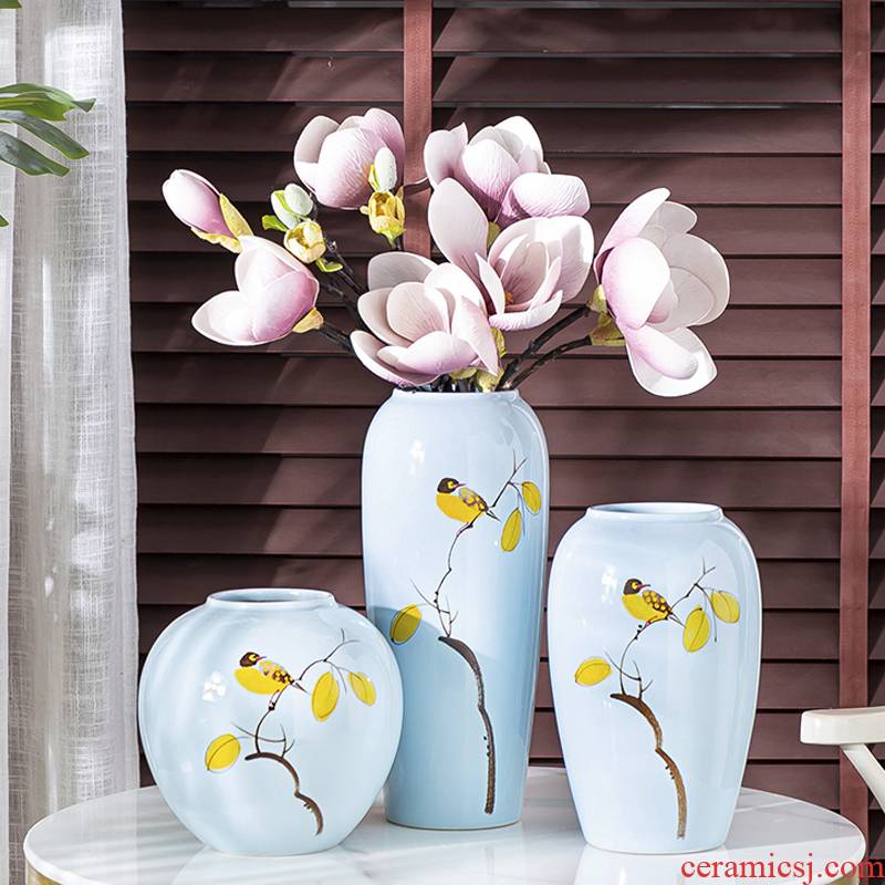 Jingdezhen hand - made ceramic vase furnishing articles sitting room hydroponic vase desktop dried flowers flower arrangement Chinese creative decorations