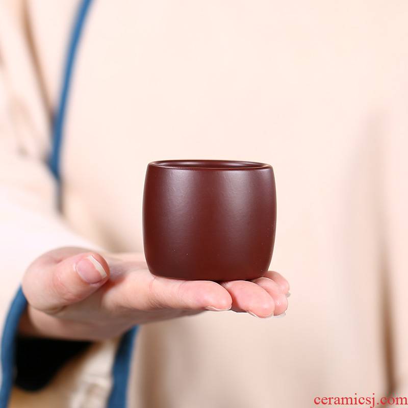 Yixing purple sand cup, small cup pure manual master cup home old purple zhu mud sample tea cup kung fu tea cups