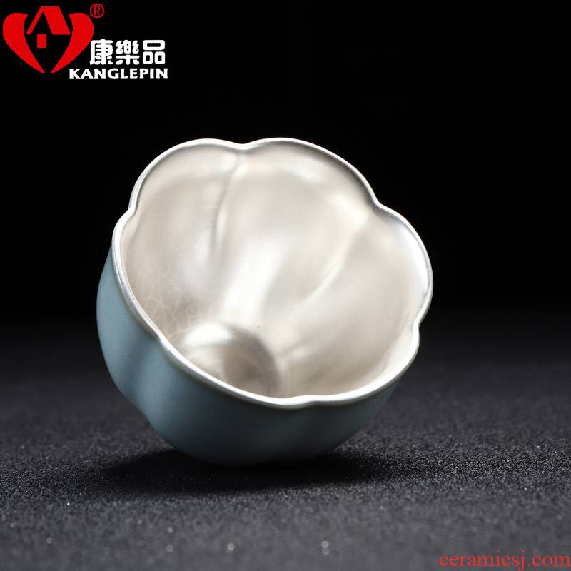 Recreation quality 999 sterling silver cup of household ceramic cups ru up market metrix who cup single CPU kunfu tea cup tea sets