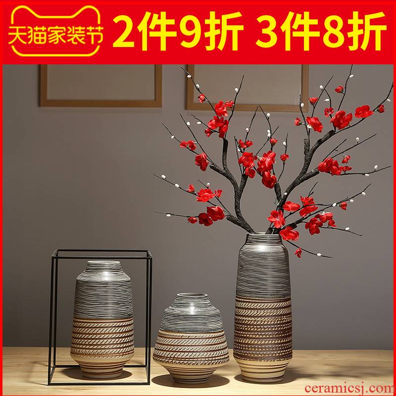 Jingdezhen ceramic vases, flower arranging dried flower simulation flower furnishing articles TV ark, porch is I and contracted sitting room adornment
