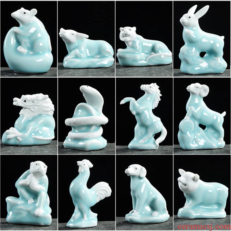 Zodiac ornament plutus feng shui ceramic pig dog chickens monkey sheep snakes and rabbit tiger bull mouse horse to mutually act the role ofing is tasted household