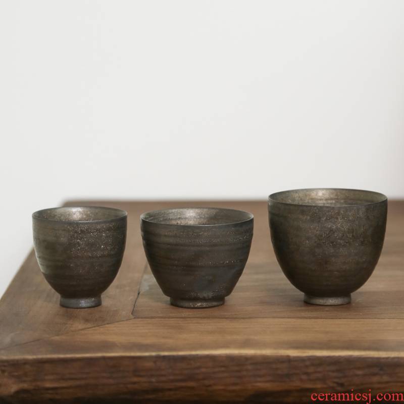 Province tea house - iron ore manual glaze teacup personal kung fu tea cup single CPU master cup Japanese ceramics