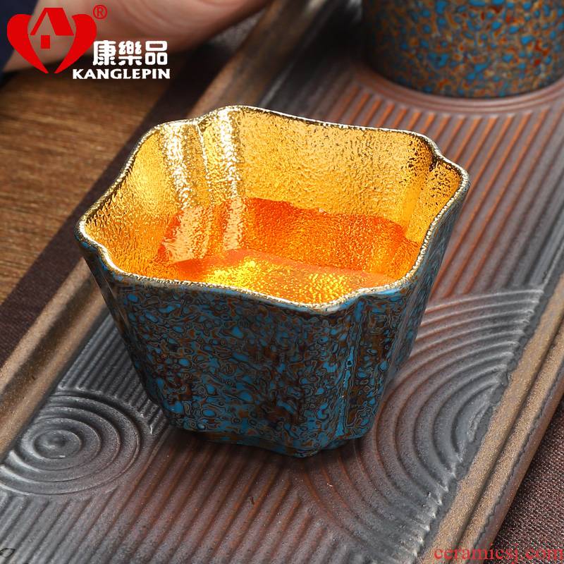 Recreation article 24 k gold cup pure manual lacquer tea purple sand tea masters cup, creative kung fu tea set