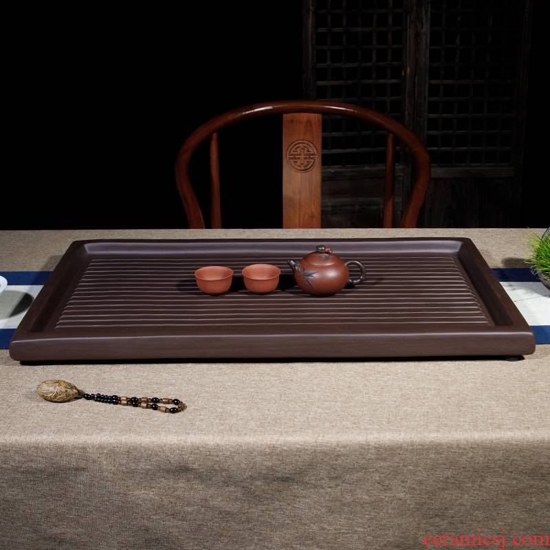 Yixing purple sand tea tray rectangle all hand big sea small kung fu tea set, tea tea drainage suit household