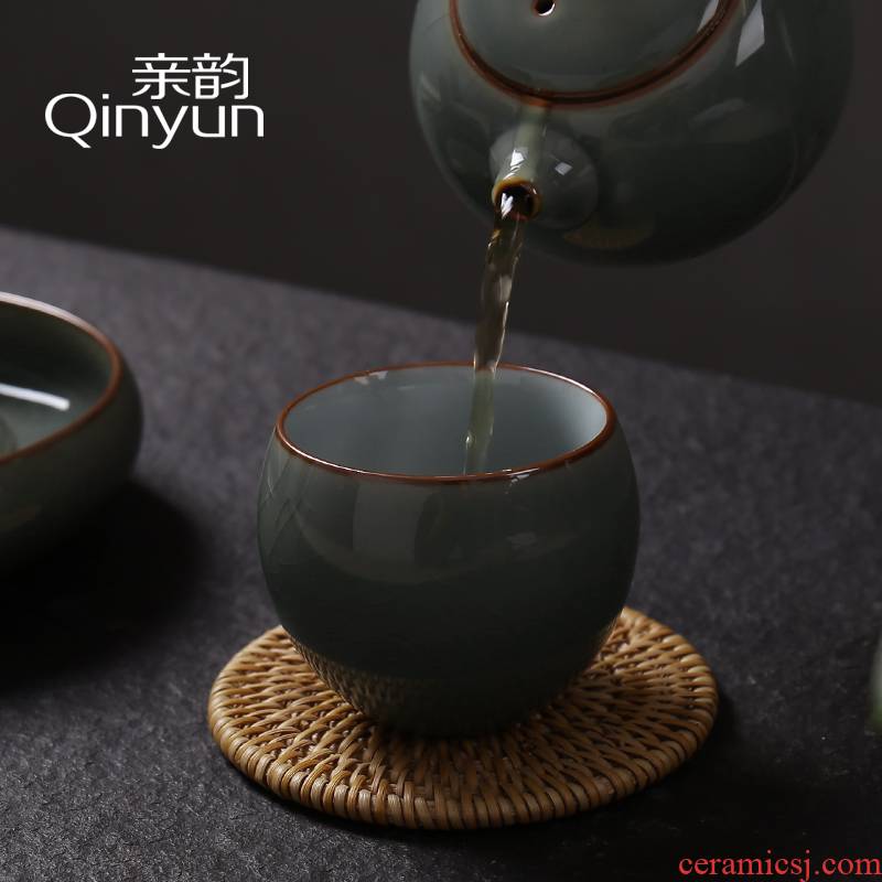 Poly real scene kung fu tea cup water elder brother up with celadon ceramics slicing fail the manual master cup egg cup