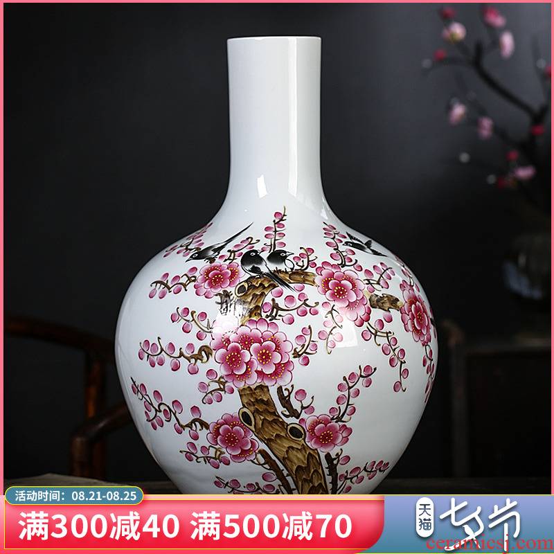 Jingdezhen ceramic hand - made size vase furnishing articles sitting room adornment powder enamel porcelain imitation antique Chinese style