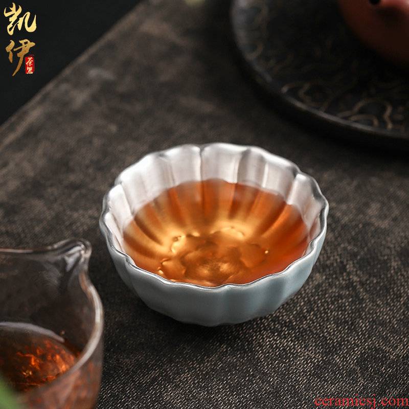 Open the slice your up coppering. As 999 silver cup sample tea cup kunfu tea tea cup tea cup of jingdezhen ceramic silver cup