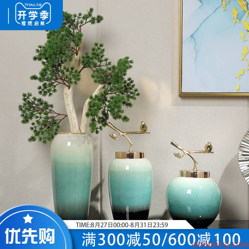 Jingdezhen European ceramic vases, flower arranging guest - the greeting pine household act the role ofing is tasted furnishing articles of new Chinese style living room the mock up room decoration