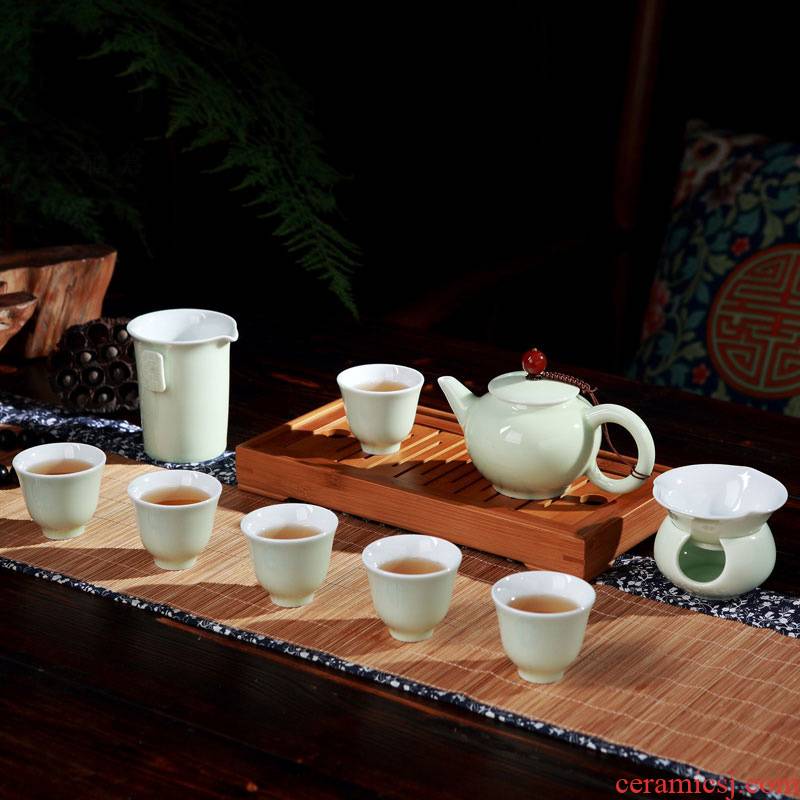 Jingdezhen ceramic kung fu tea tea tea is contracted household suit small teapot teacup celadon cup