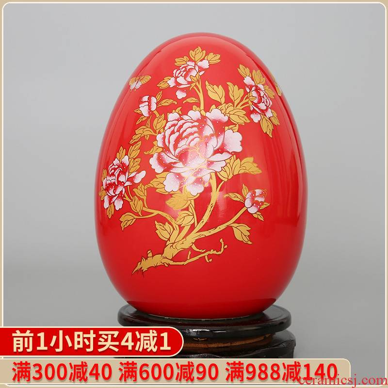Chinese red peony vase decoration household vogue process wedding furnishing articles furnishing articles of jingdezhen ceramics
