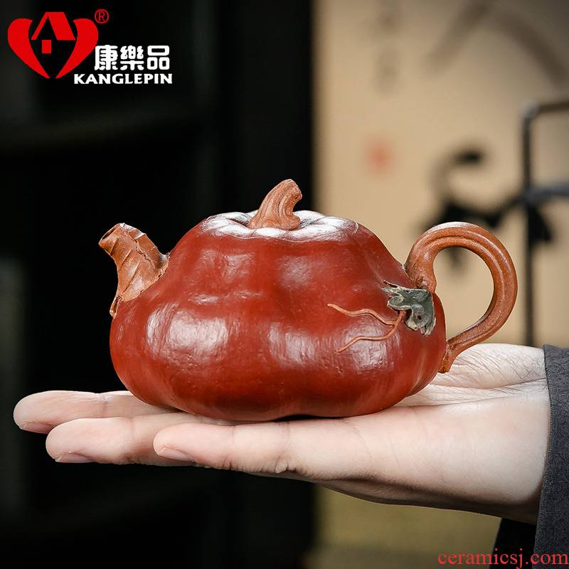 Recreational product yixing it shanzhu famous pure manual undressed ore mud bionic pumpkin teapot with a suit
