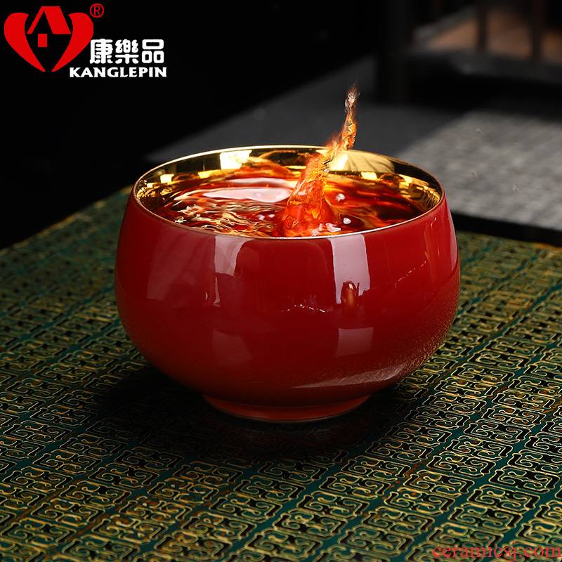 Recreational product restoring ancient ways is a zen fine gold 24 k gold Buddha master cup ceramic household kung fu tea tea sets, small single CPU