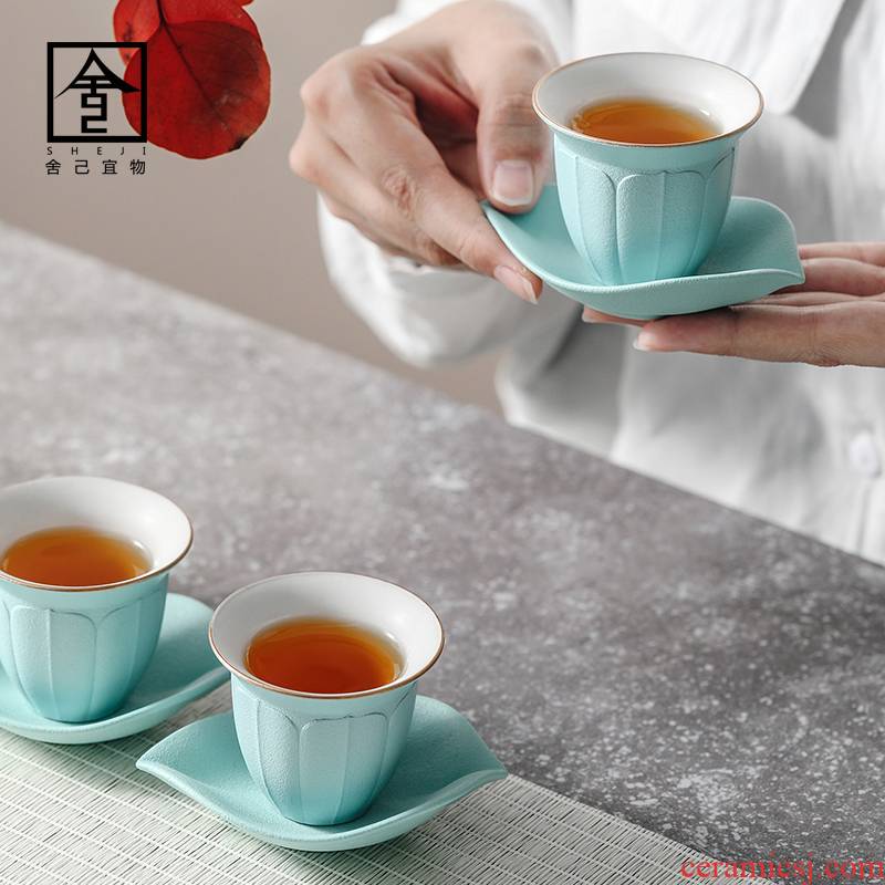 The Self - "appropriate content of jingdezhen ceramic sample tea cup cup and green contracted Japanese small cup single CPU kung fu tea set
