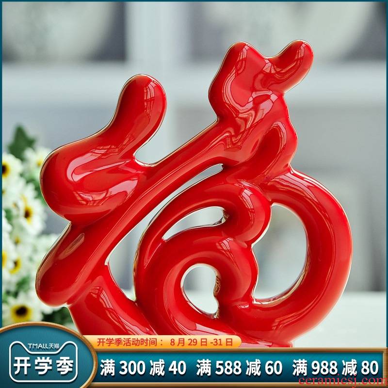 Jingdezhen ceramic furnishing articles red monkey handicraft contracted household act the role ofing is tasted