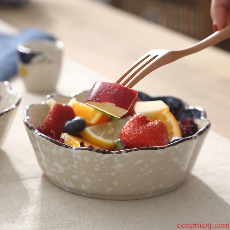 Ceramic fruit salad bowl single express little creative move household ins web celebrity good - & Japanese dishes for dinner