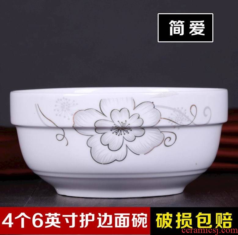 Dishes Dishes of red roses white plate household tangshan ceramic porcelain is bowl of ipads lead bare-bones is Chinese style