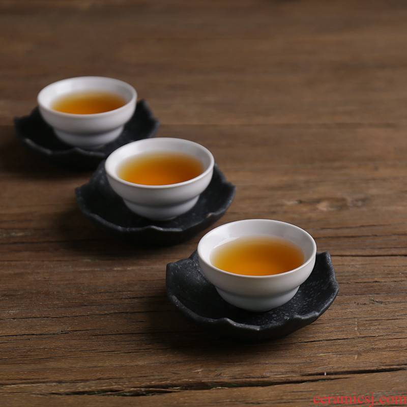 Poly real JingChan wind black glaze thick clay ceramic cups Japanese stone kung fu tea master sample tea cup cup personal single CPU