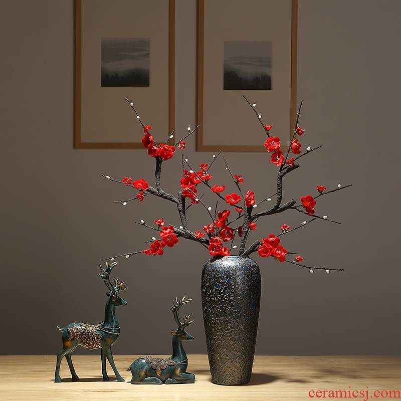 New Chinese style is contracted vase dried flowers decorative home furnishing articles sitting room flower arranging simulation ceramics decoration