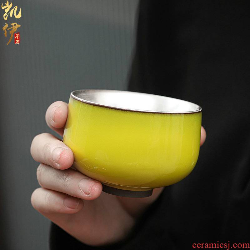 999 coppering. As silver fruit color kung fu tea cups household iron tire ceramic sample tea cup individual CPU master cup silver cup