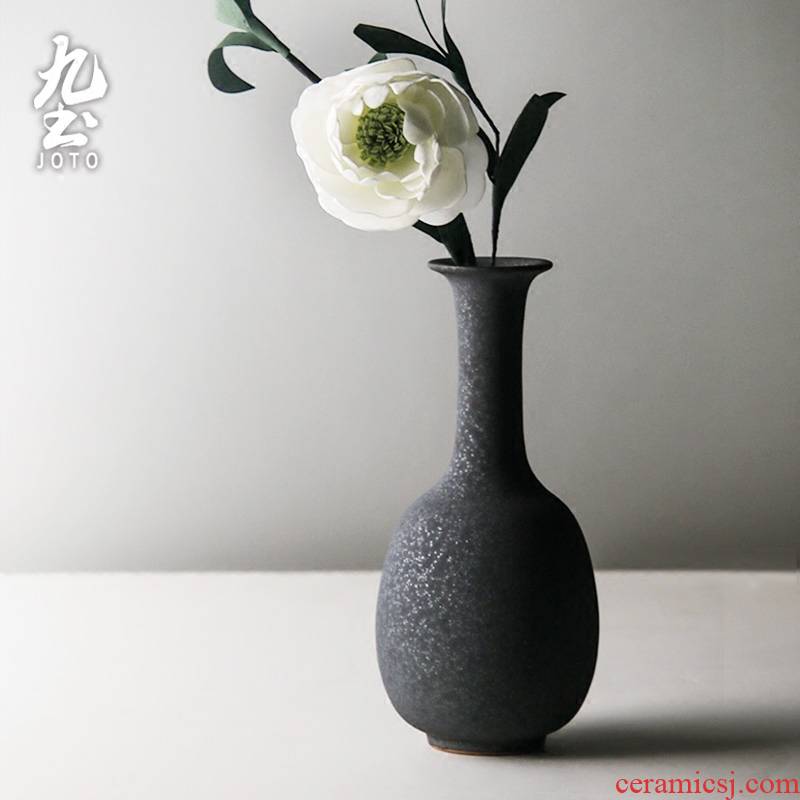 About Nine soil ceramic vase zen tea house furnishing articles of new Chinese style restoring ancient ways is a decorative flower arranging flower implement tea tea taking furnishing articles