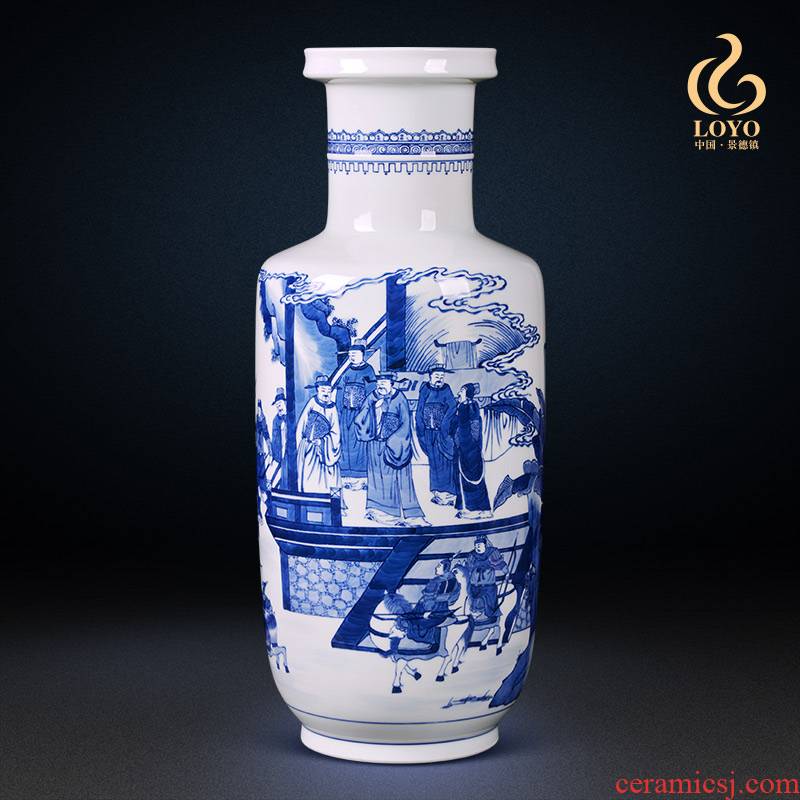 Jingdezhen blue and white ceramics were vase sitting room porch TV ark, decoration of Chinese style household furnishing articles