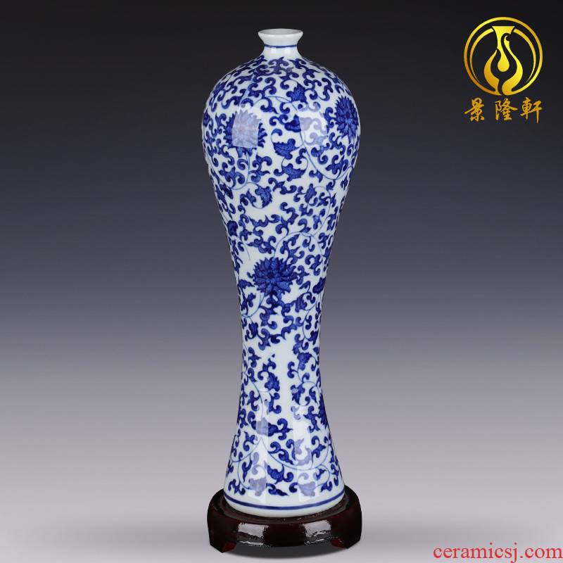 Antique Chinese blue and white porcelain of jingdezhen ceramics vase beauty bottles of sitting room furniture furnishing articles of handicraft ornament