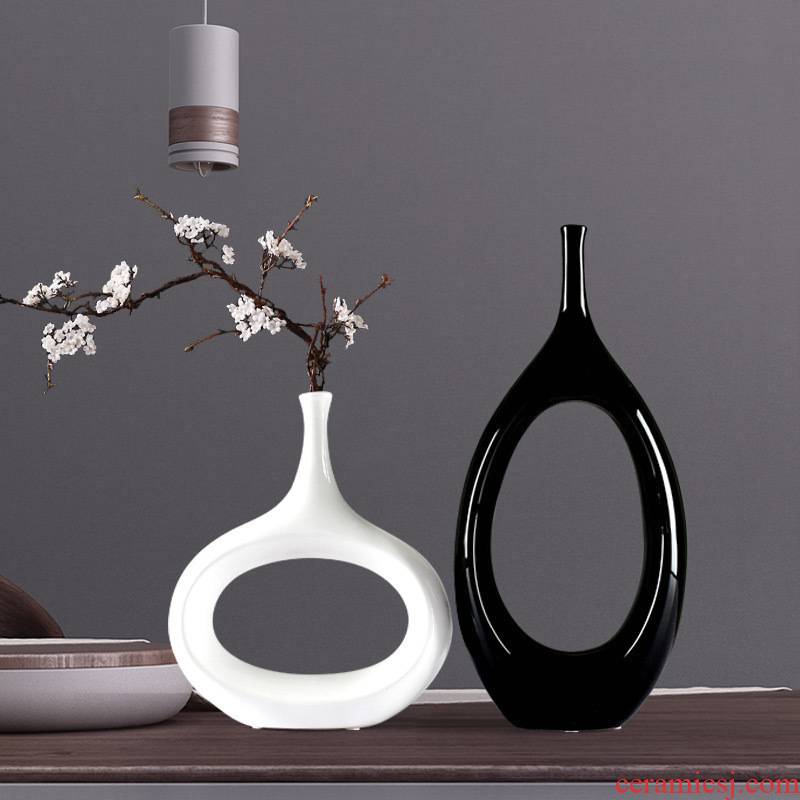 Vase furnishing articles flower arrangement sitting room adornment European contracted and I creative Nordic household ceramics hydroponic dried flower Vase