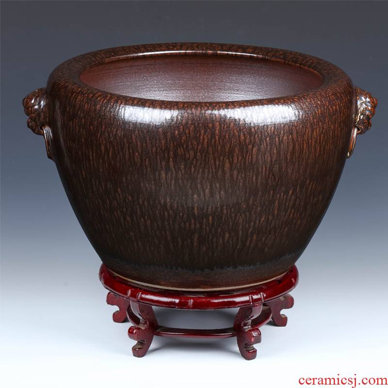 Jingdezhen ceramic flower pot oversized retro goldfish bowl lotus lotus sitting room is suing garden tree cylinder