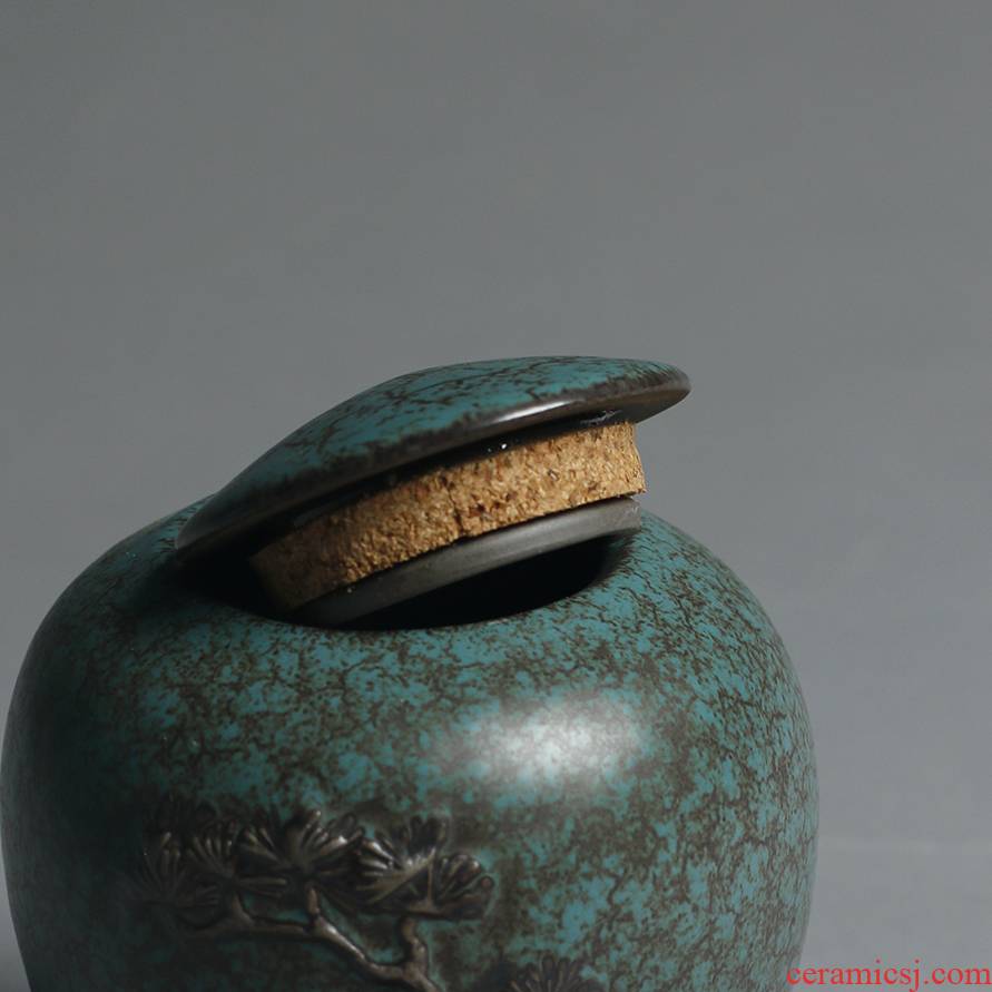 Shadow enjoy ceramic tea pot seal pot coarse pottery to restore ancient ways small tea warehouse dried fruit storage tank puer tea pot YQ