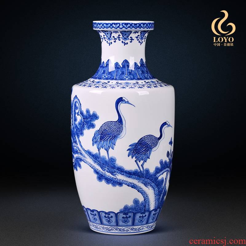 Jingdezhen ceramics famous hand - made porcelain vase welcome Chinese style household porcelain furnishing articles flower arrangement sitting room adornment