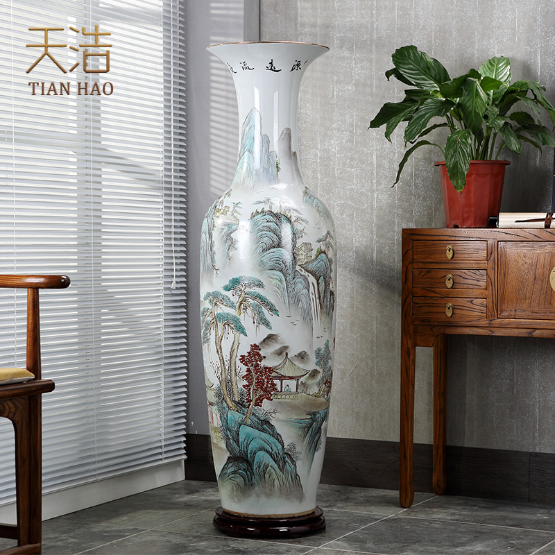 Jingdezhen ceramics hand - made hotel opening Chinese flower arranging office sitting room adornment of large vase furnishing articles