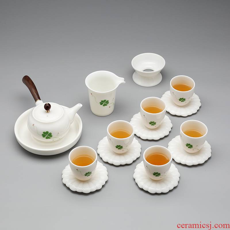 Jingdezhen kung fu tea set suit household contracted and I tea of a complete set of ceramic tea cups teapot